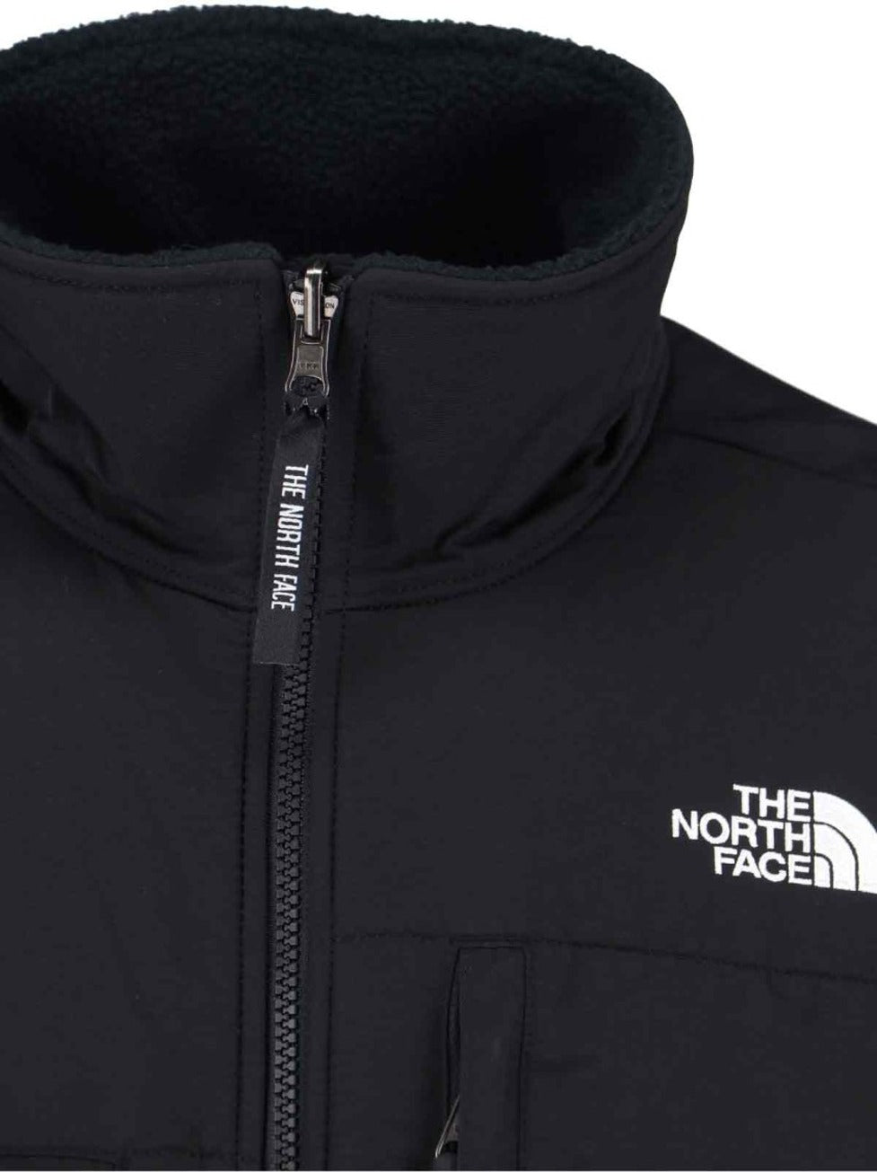 Teddy Fabric Zip Jacket With High Collar And Contrasting Details