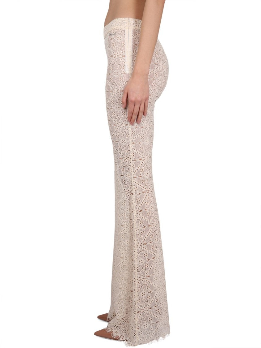 Flared Pants With Intricate All-Over Embroidery