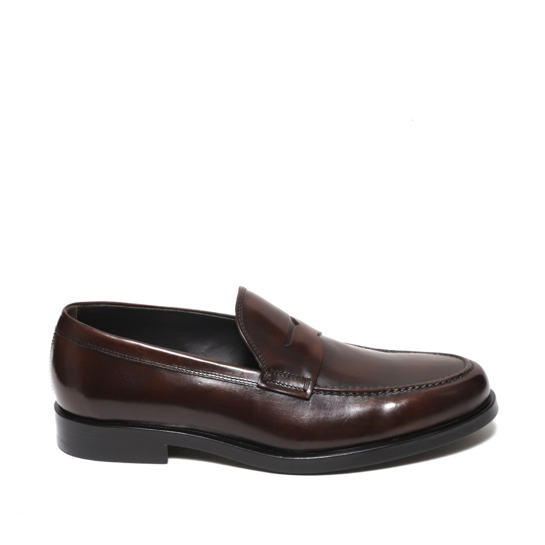 Moccasin With Mask In Soft Antiqued Brown Leather