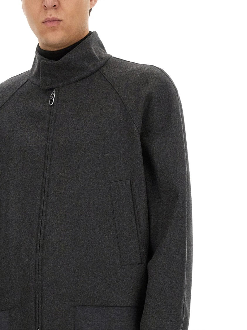 Cashmere Blouson With High Collar