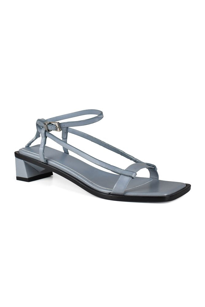 Smooth Leather Sandals With Cross-Over Ankle Strap