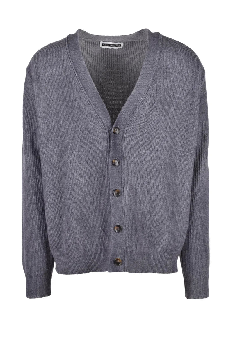 V-Neck Grey Cardigan
