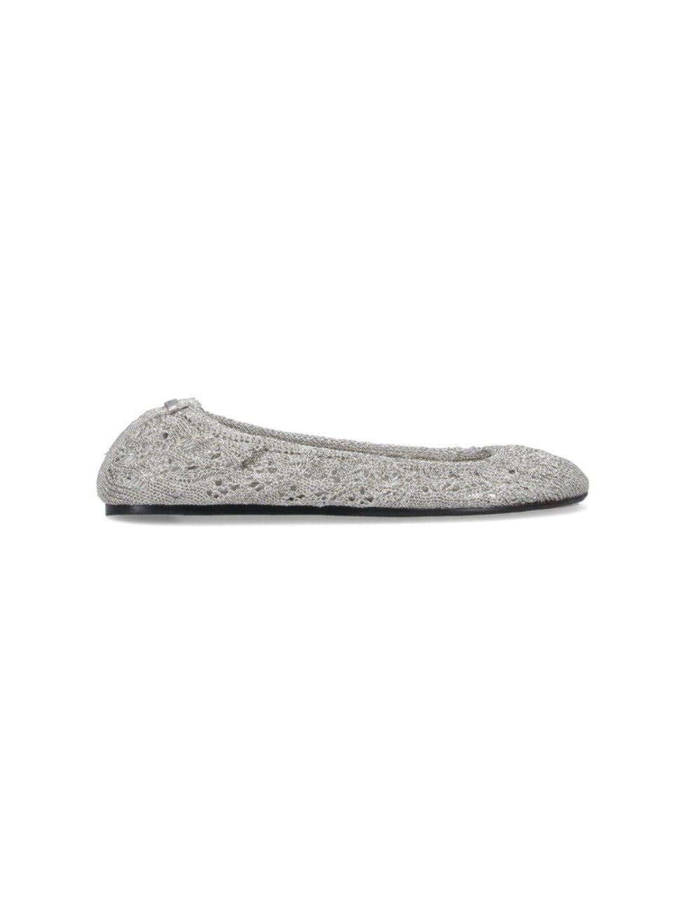 "Belna" Crochet Ballet Flats – Silver
