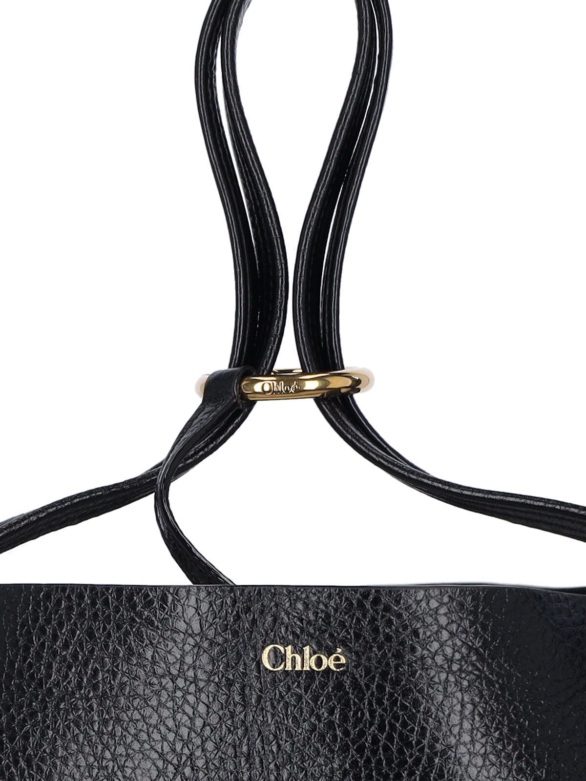 Black Spin Textured Leather Tote