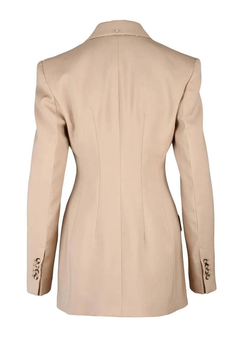 Adamo Double-Breasted Jacket - Beige