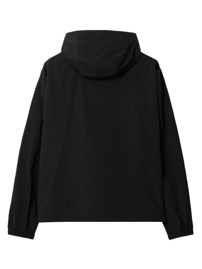 Lightweight Black Nylon Jacket with Hood