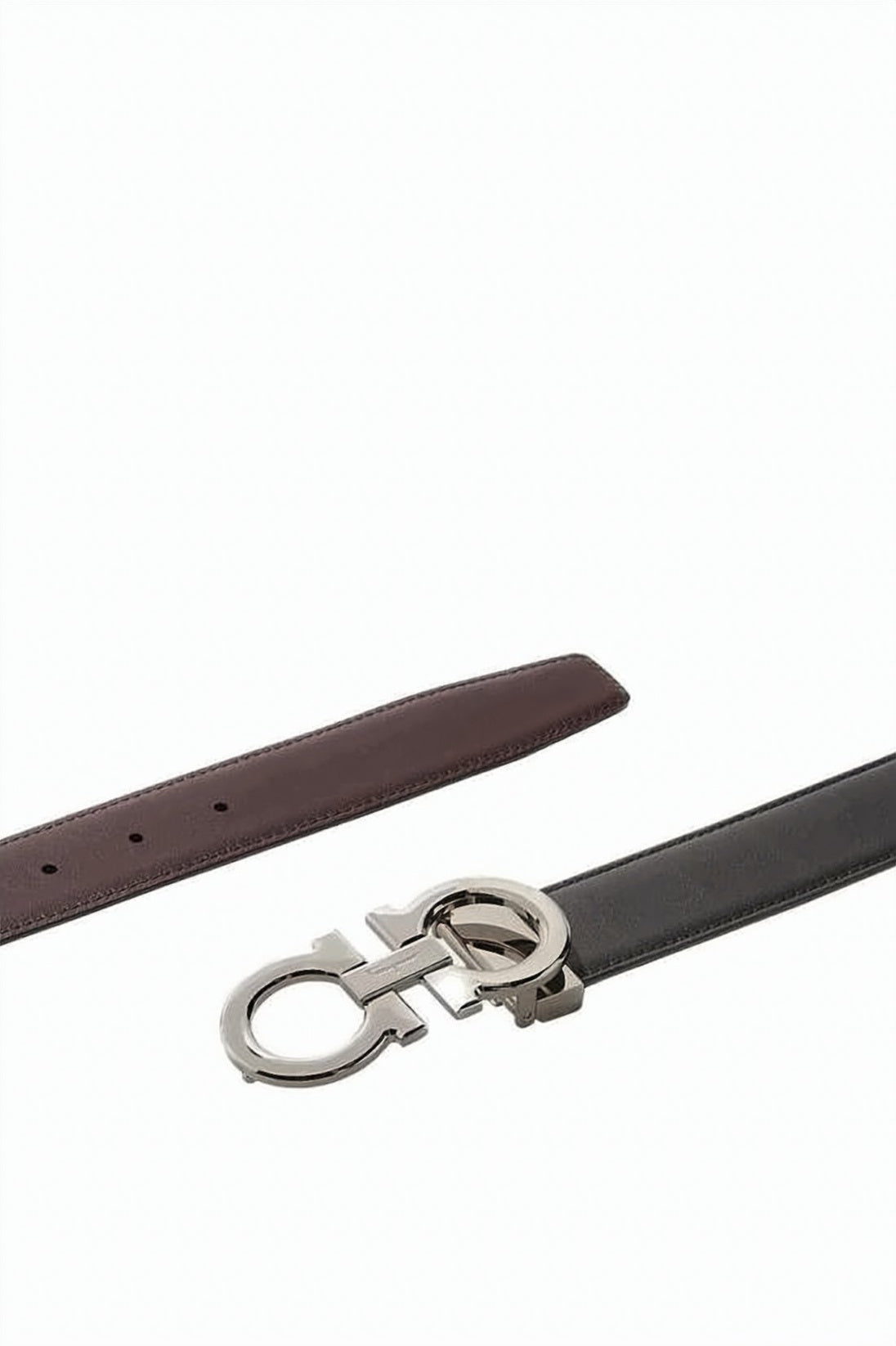Polished Leather Belt With Distinctive Silver-Tone Gancini Buckle