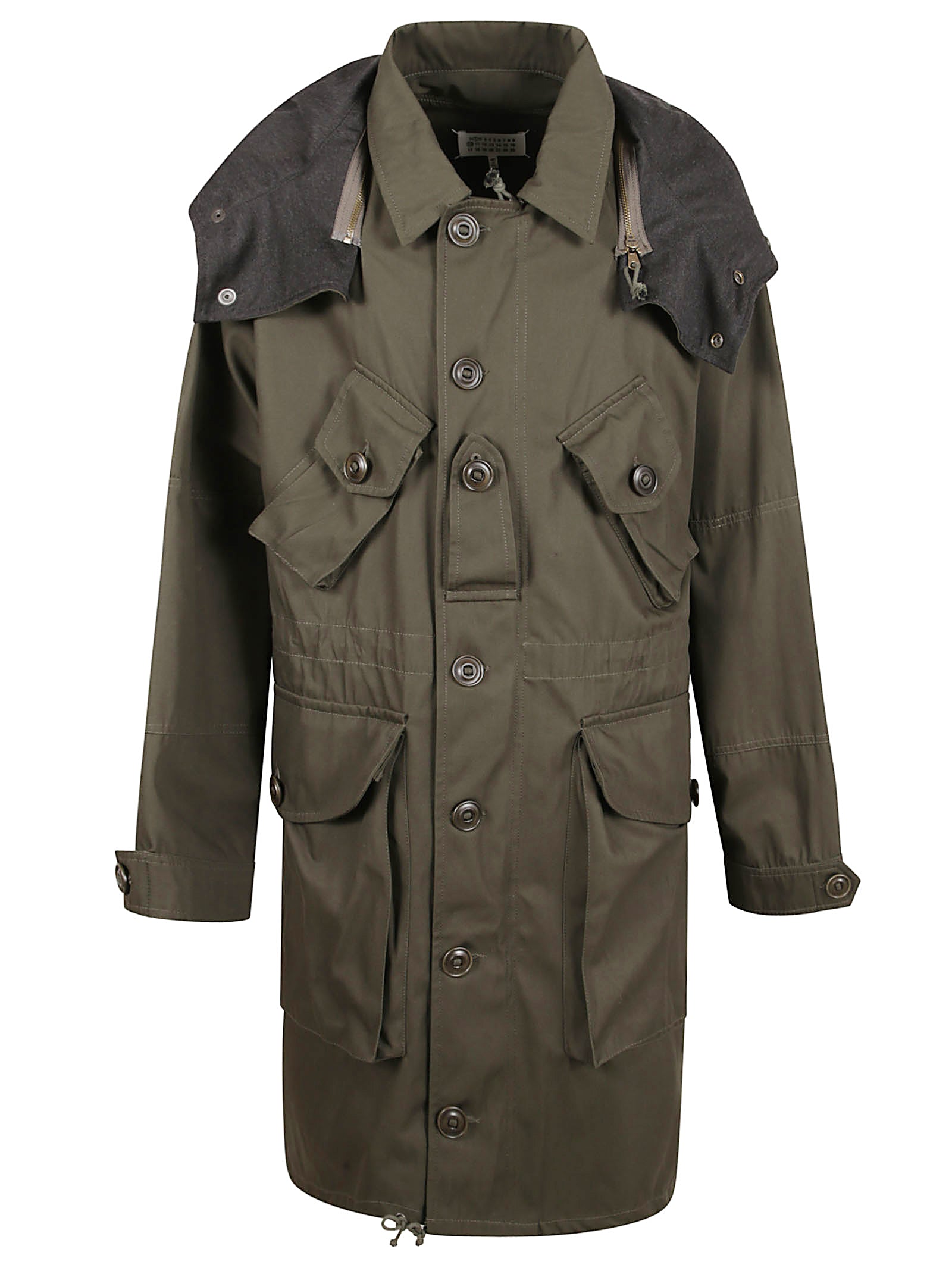 Structured Green Jacket With Buttoned Flap Pockets
