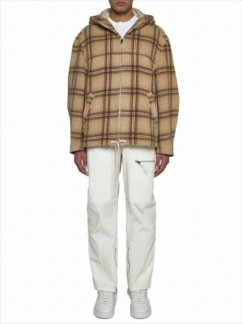 Boxy Plaid Padded Jacket
