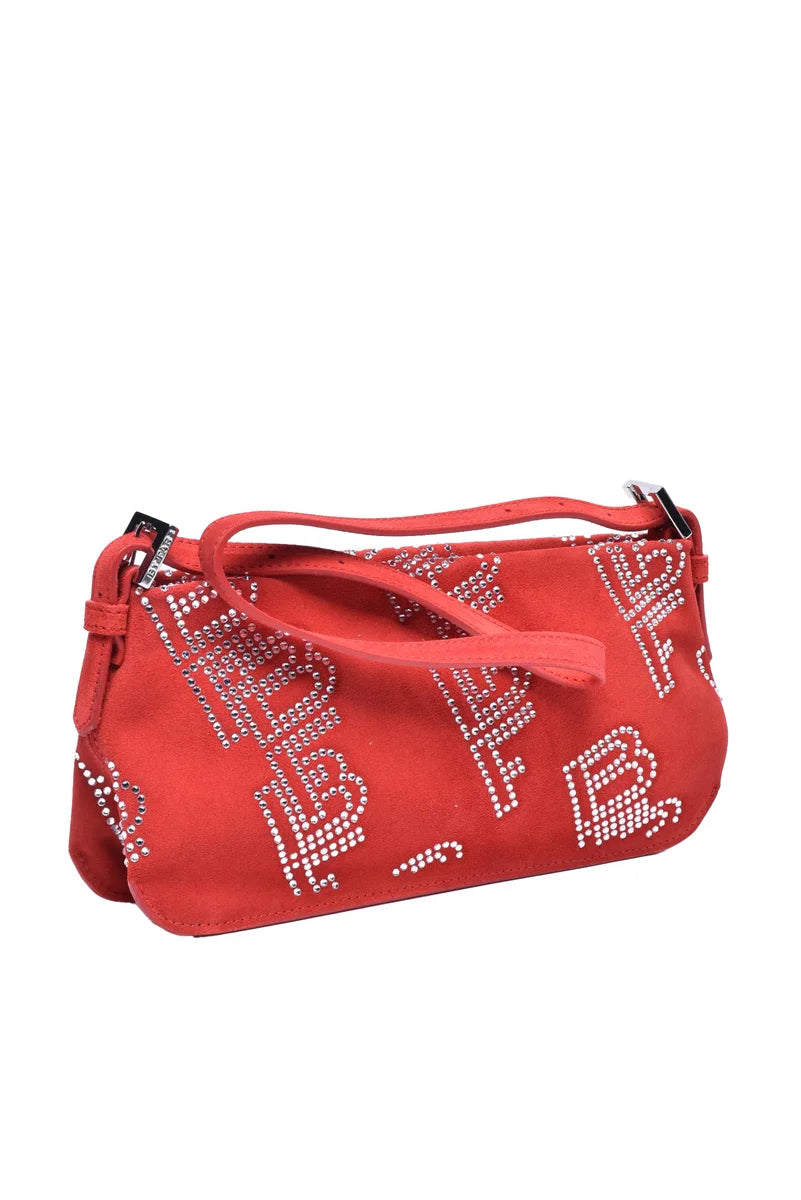 Suede Shoulder Bag - Red