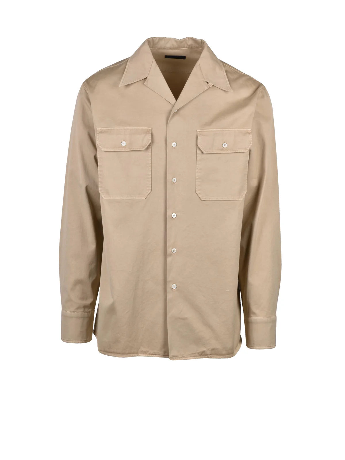 Straight Oversize Cotton Shirt - Khaki