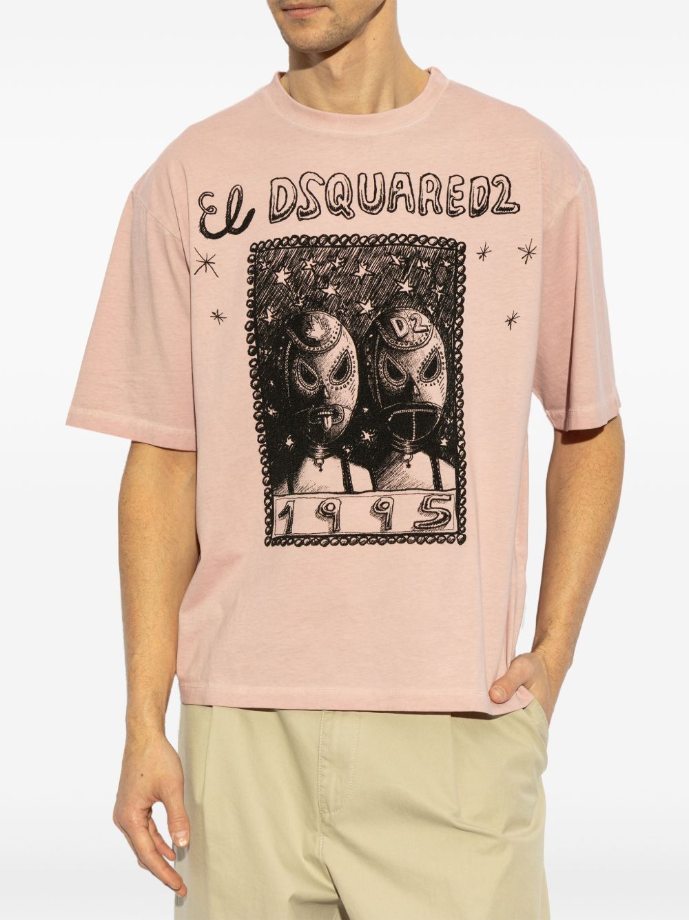 Relaxed Fit Light Pink Graphic Print T-Shirt