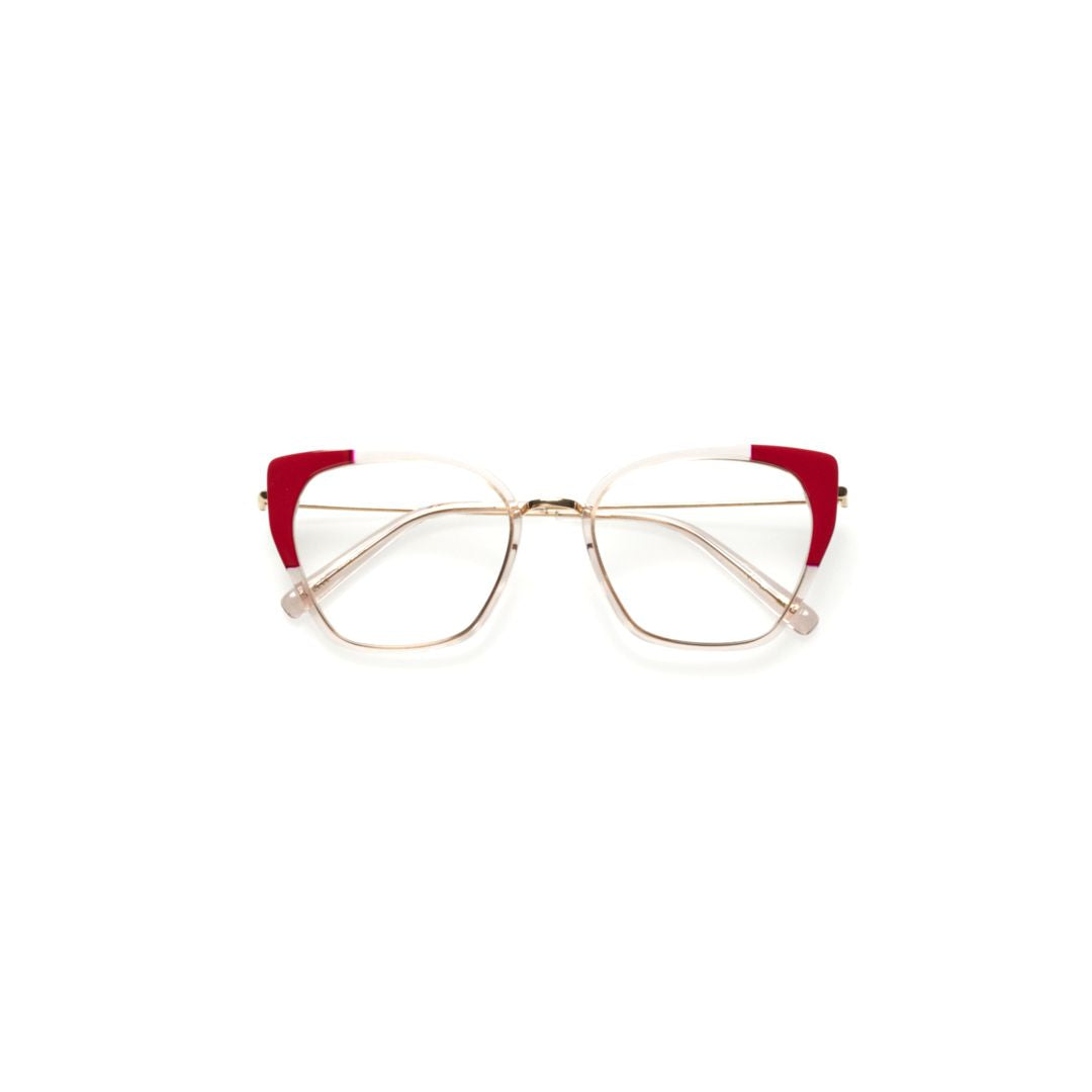 Steele Geometric Frame Sunglasses with Transparent