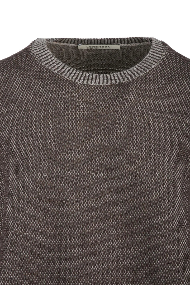 Virgin Wool Crewneck Sweater Brown