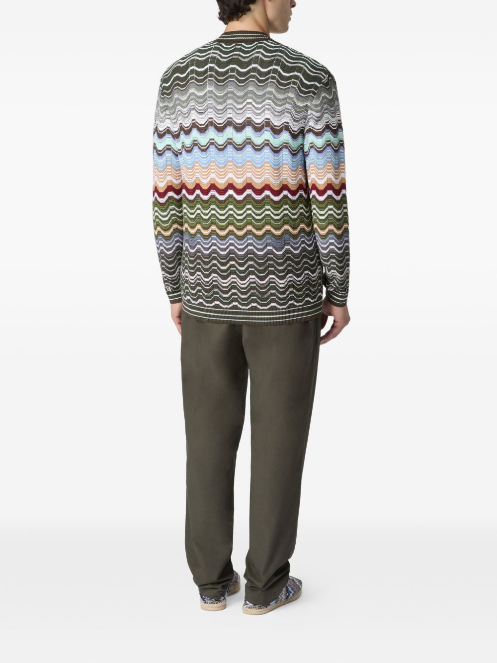 Multicolored Chevron Knit Cardigan