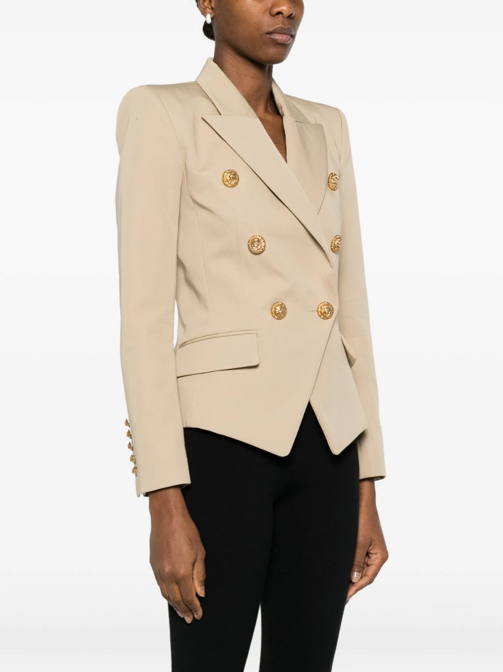 Tailored Double-Breasted Blazer with Structured Silhouette