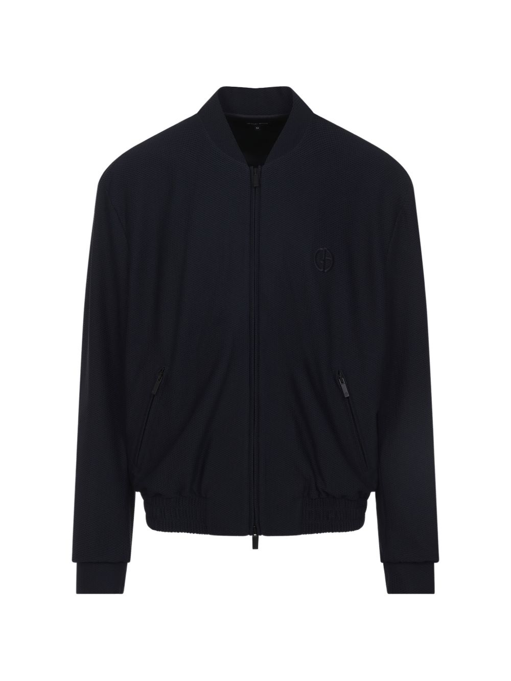 Black Casual Jacket with Textured Detail
