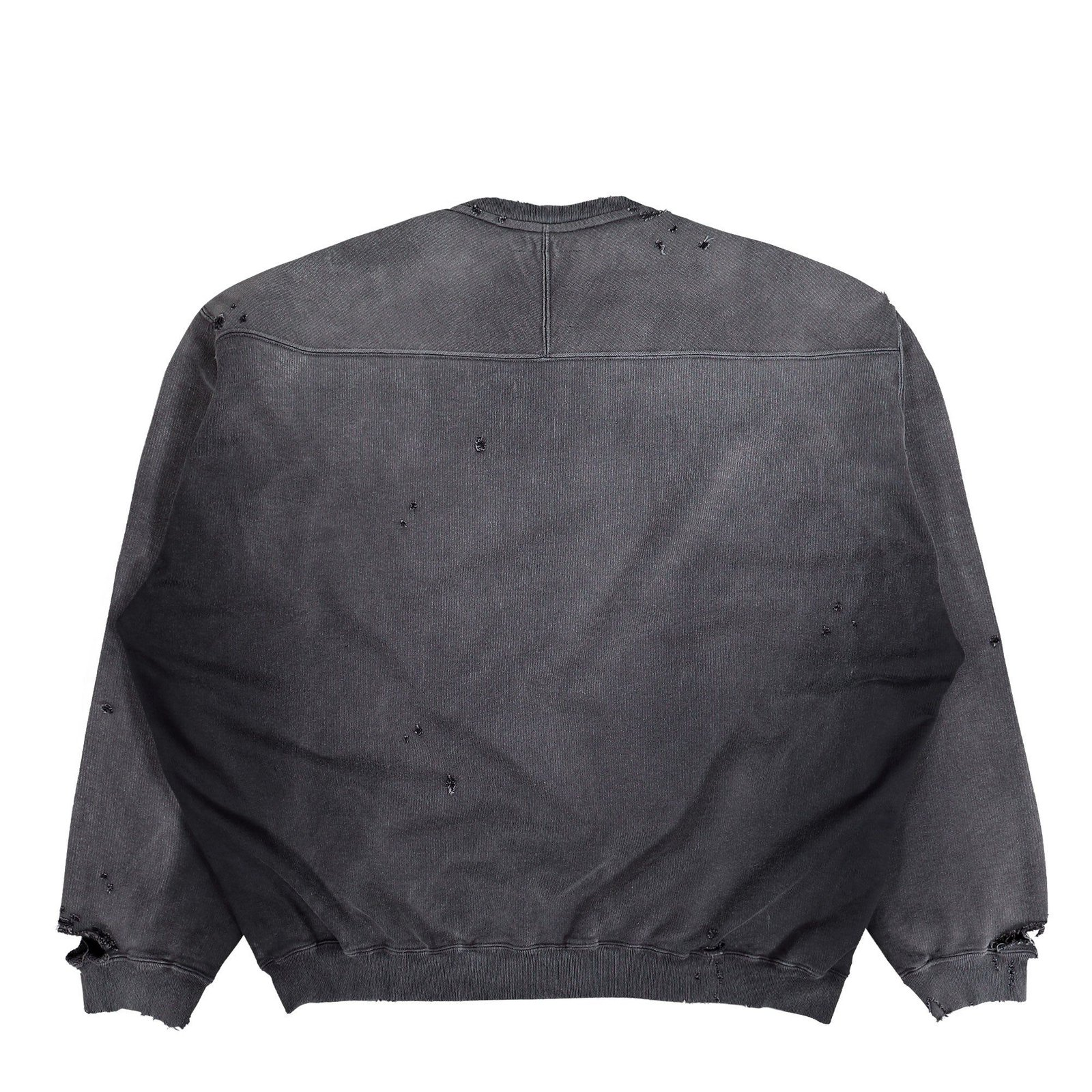 Distressed Long-Sleeve Sweatshirt with Subtle Logo