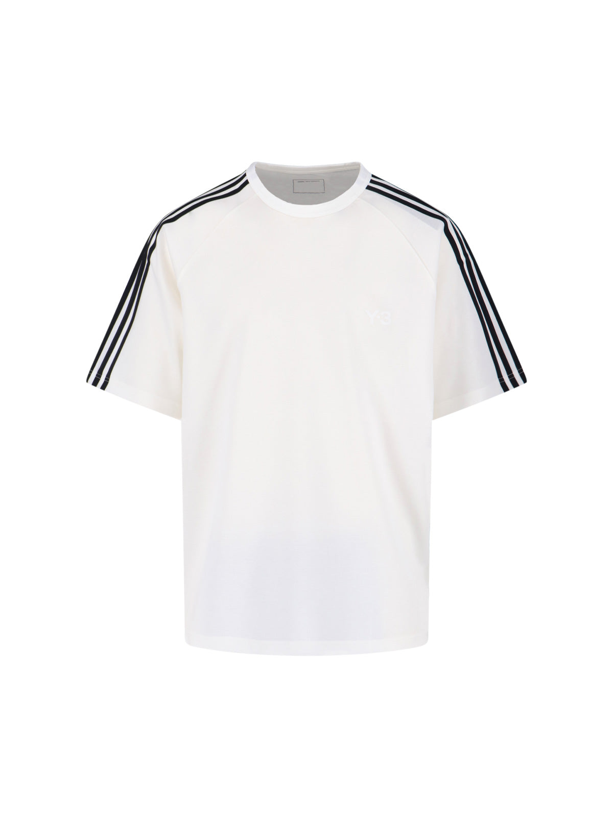 T-Shirt. In White Fabric, Crew Neck, Short Sleeves