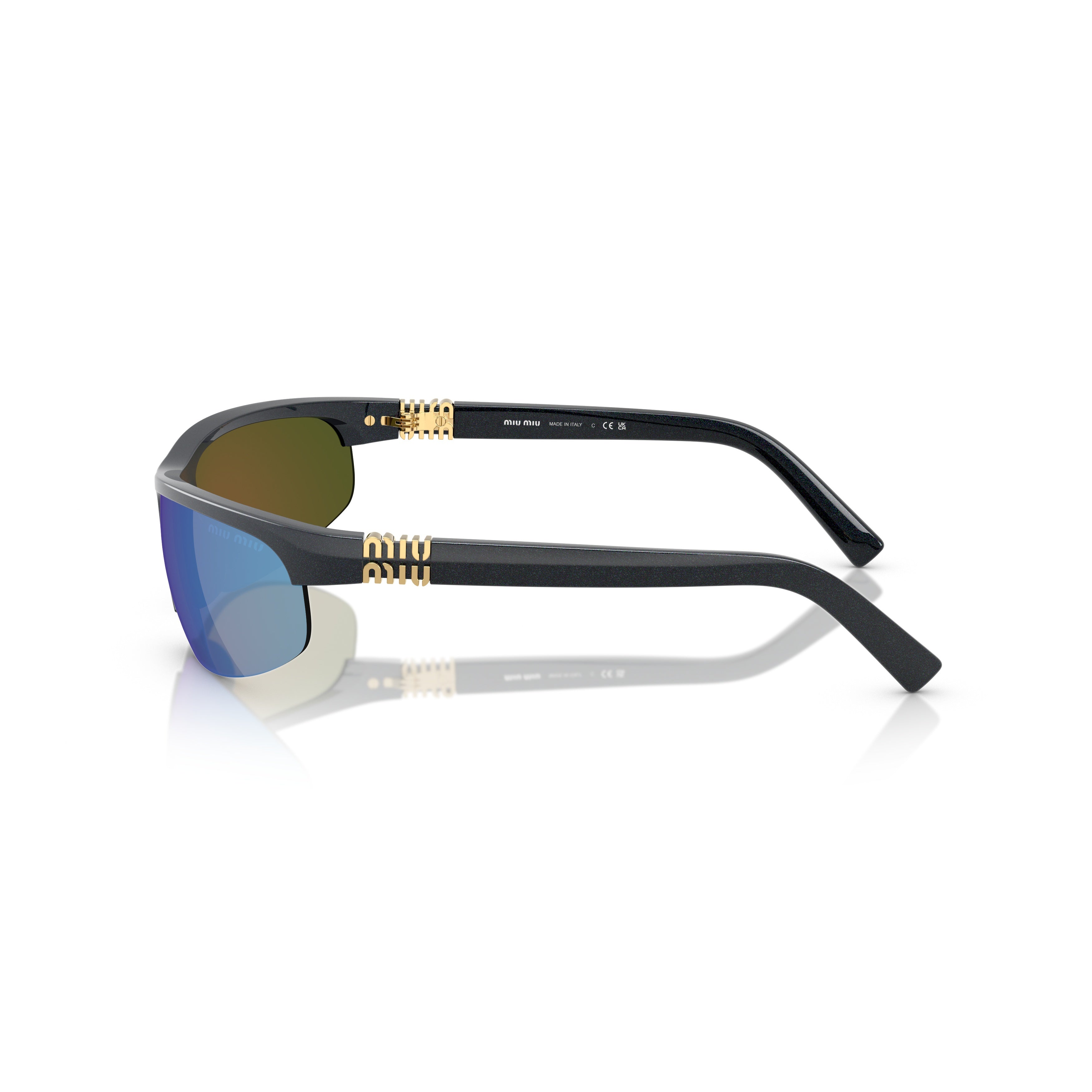 0mu A02s Semi-Rimless Black Sunglasses