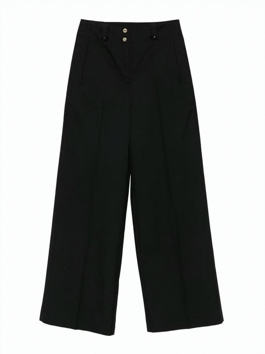 High-Waist Black Wide-Leg Suit Pants