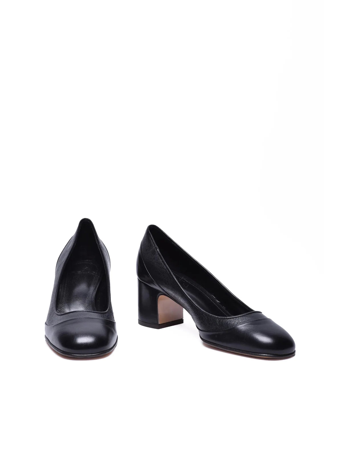 Black Leather Pumps
