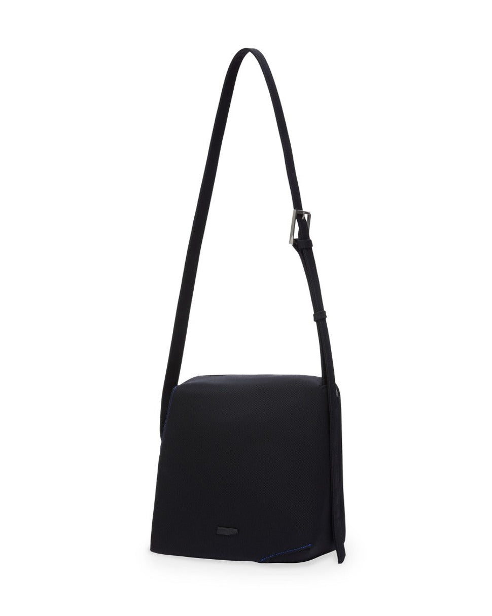 Asymmetric Grained Leather Crossbody Bag