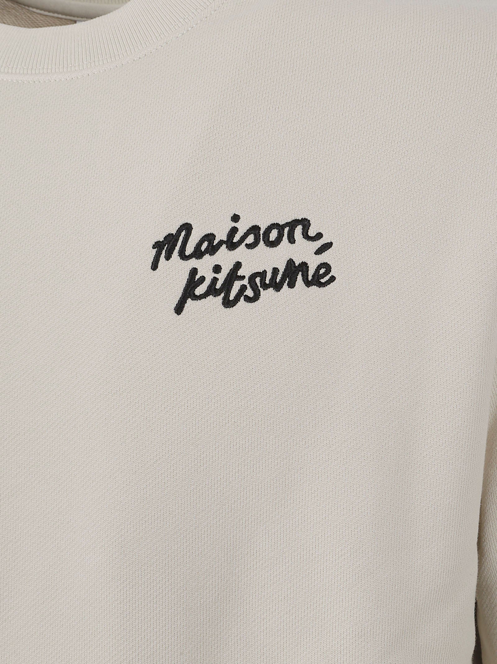 Minimalist Crew Neck Cotton Sweater with Embroidered Logo