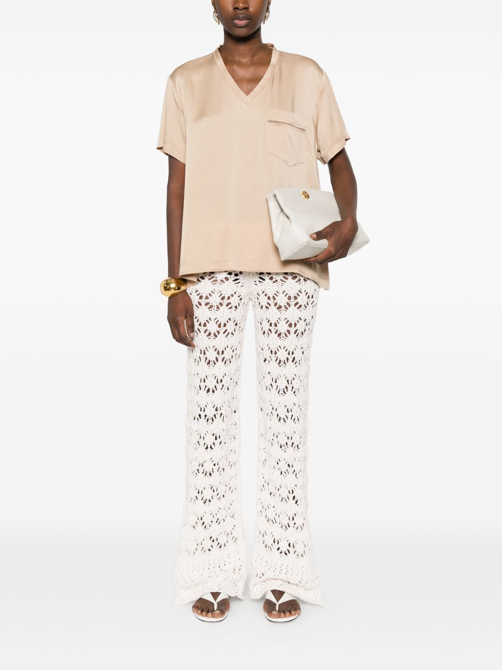 Boxy Silhouette V-Neck Top