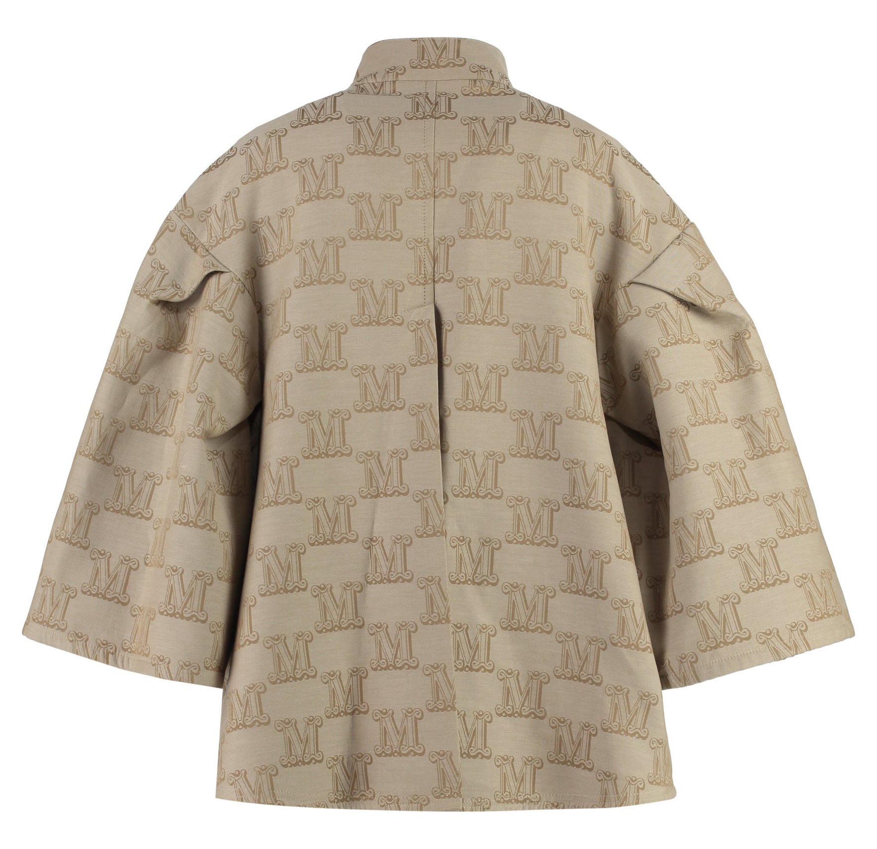 Mid-Length Cotton Coat with Embossed 'M' Pattern