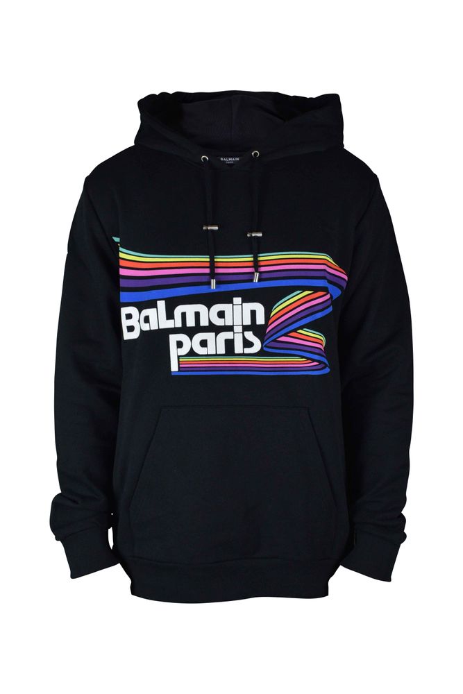 Black Sweatshirt With Rainbow Graphic And Logo