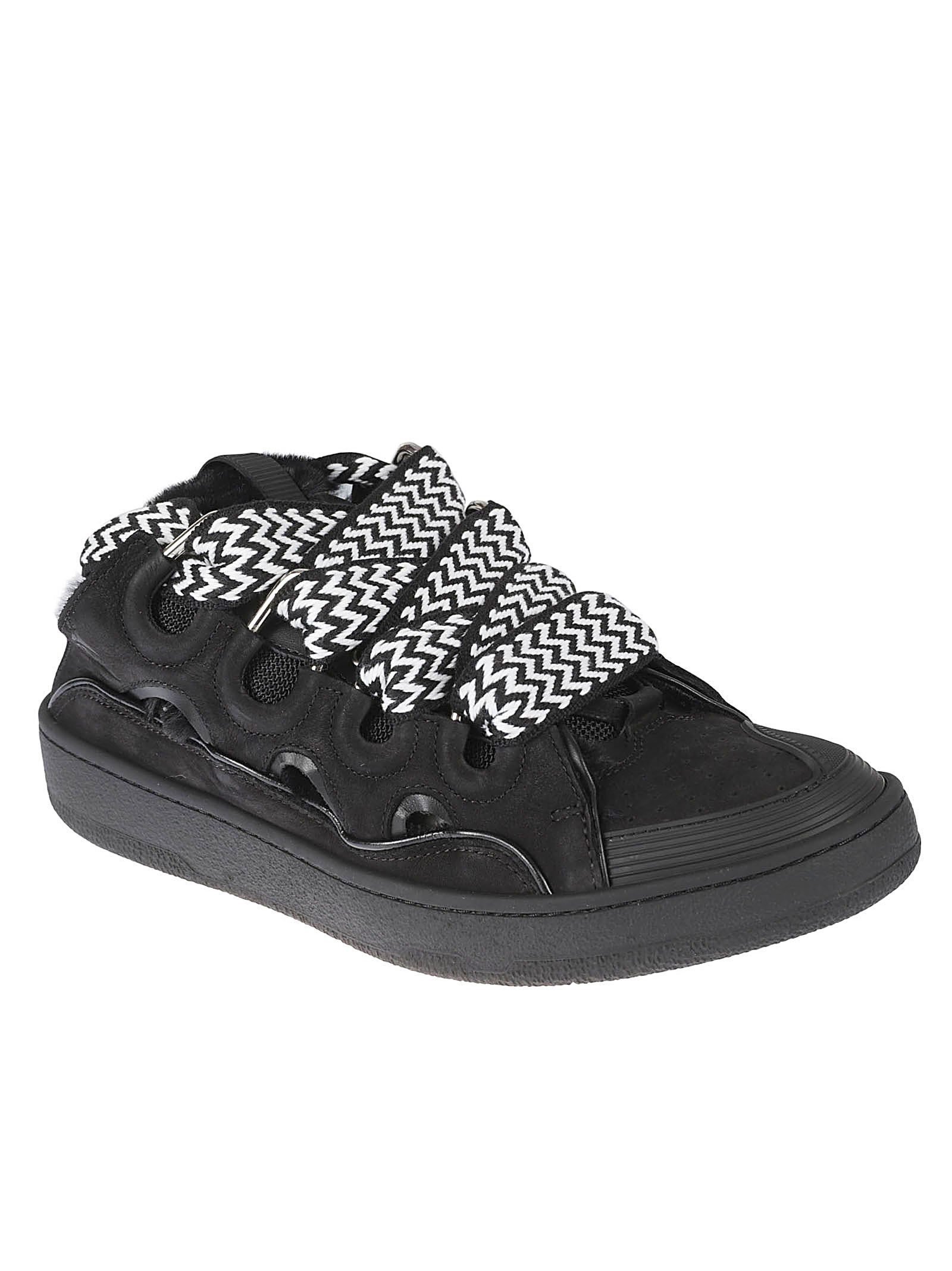 Low-Top Black Leather Sneakers
