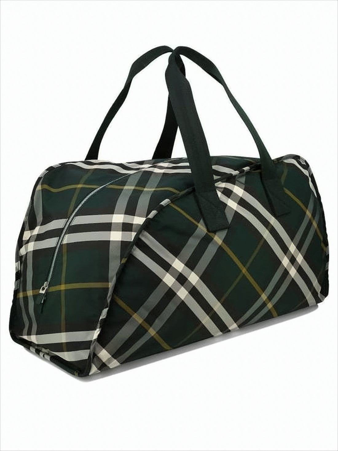 Check Pattern Nylon Duffle Bag