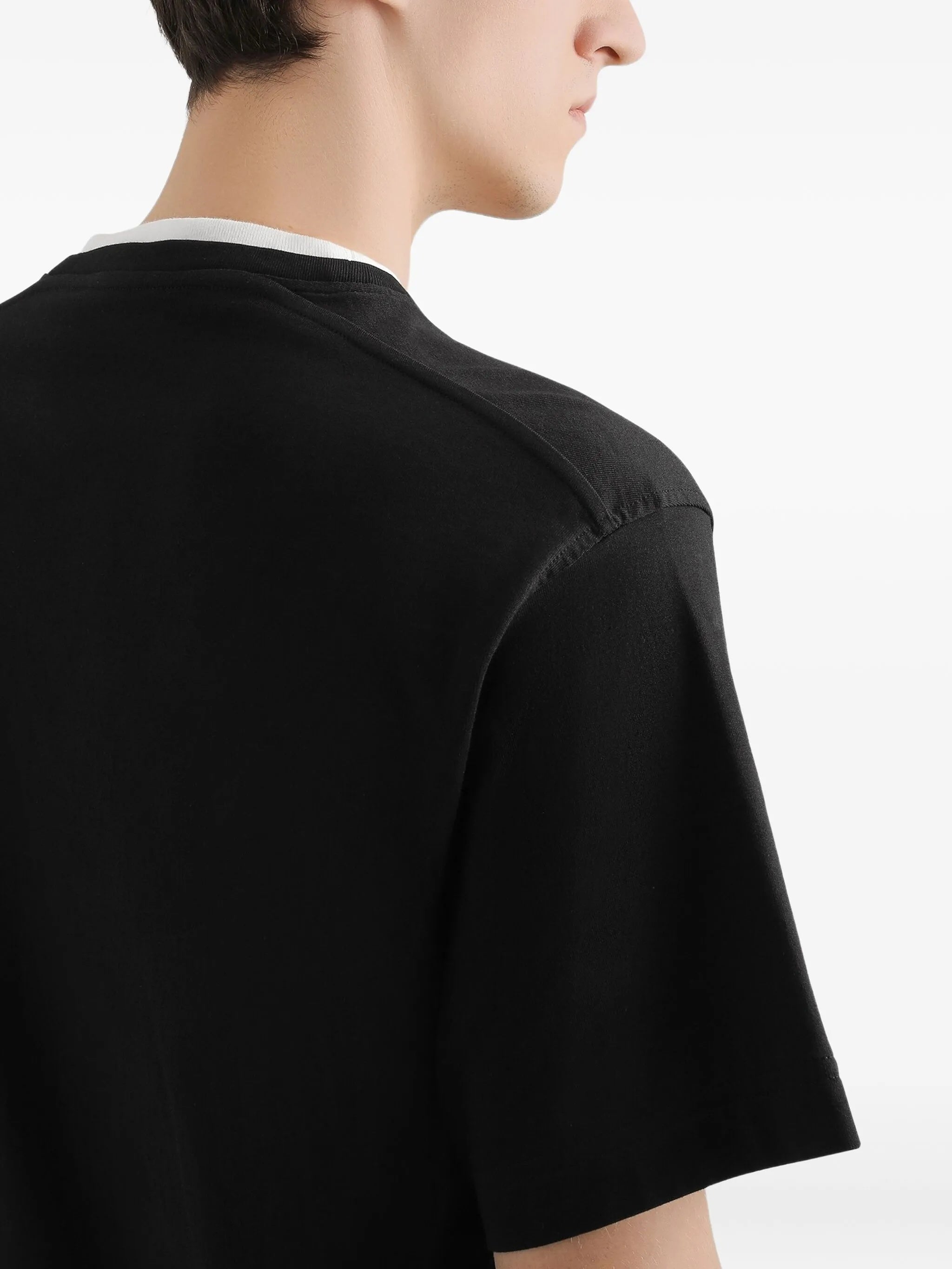 Black Relaxed Fit Contrasting Logo T-Shirt