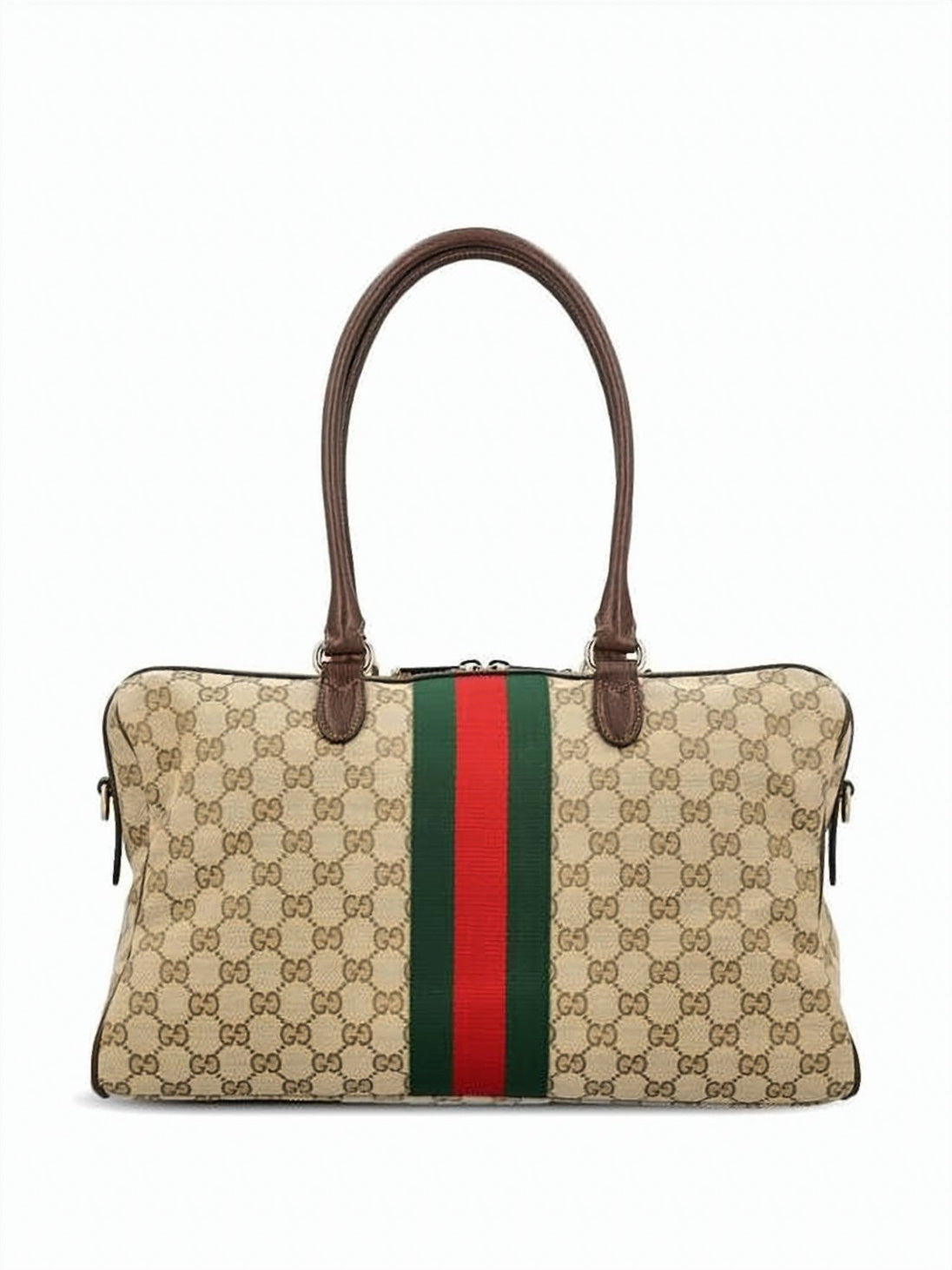 Large Boston Bag in Beige GG Canvas
