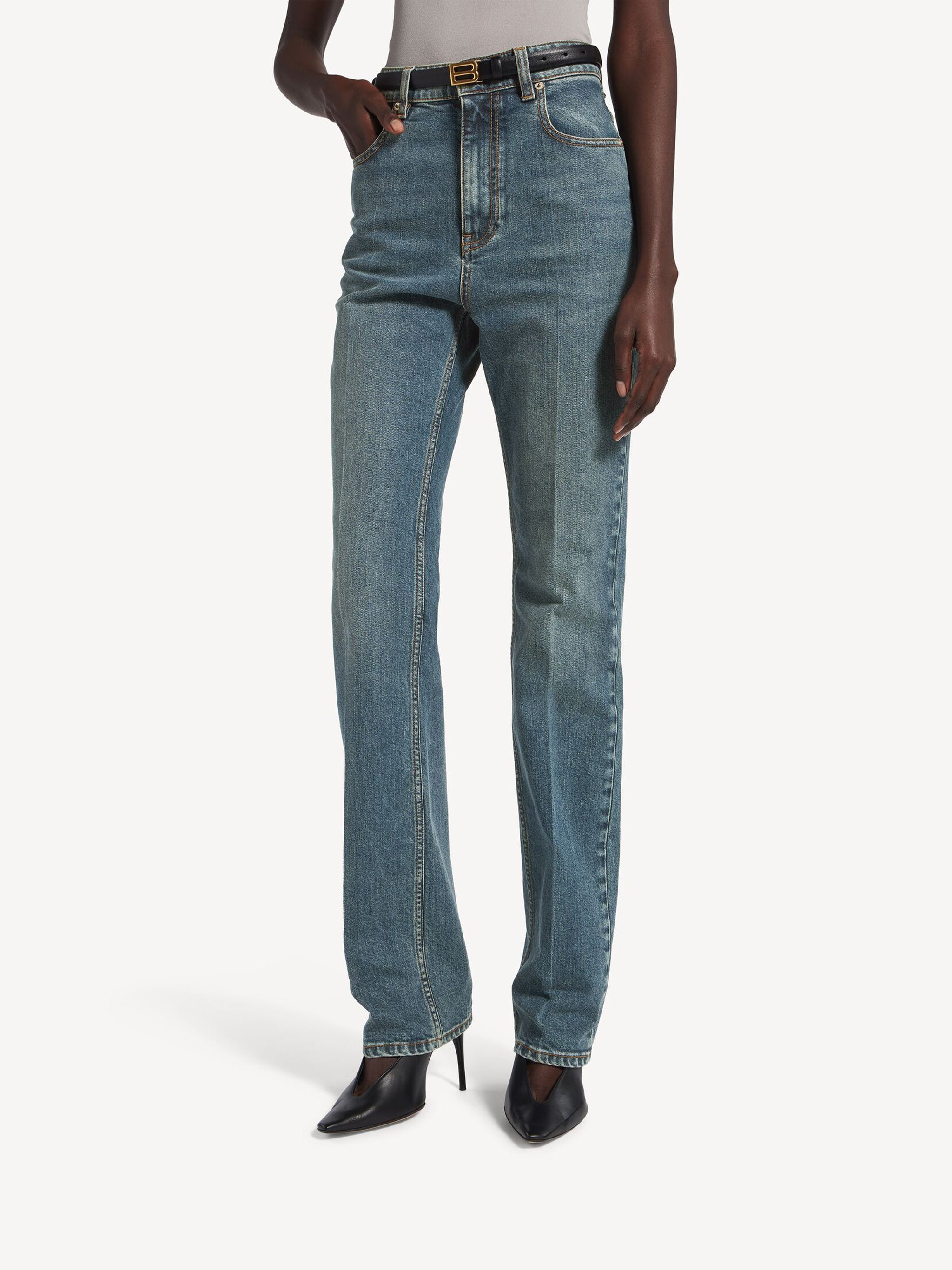 Medium Blue High Waist Slim Jeans
