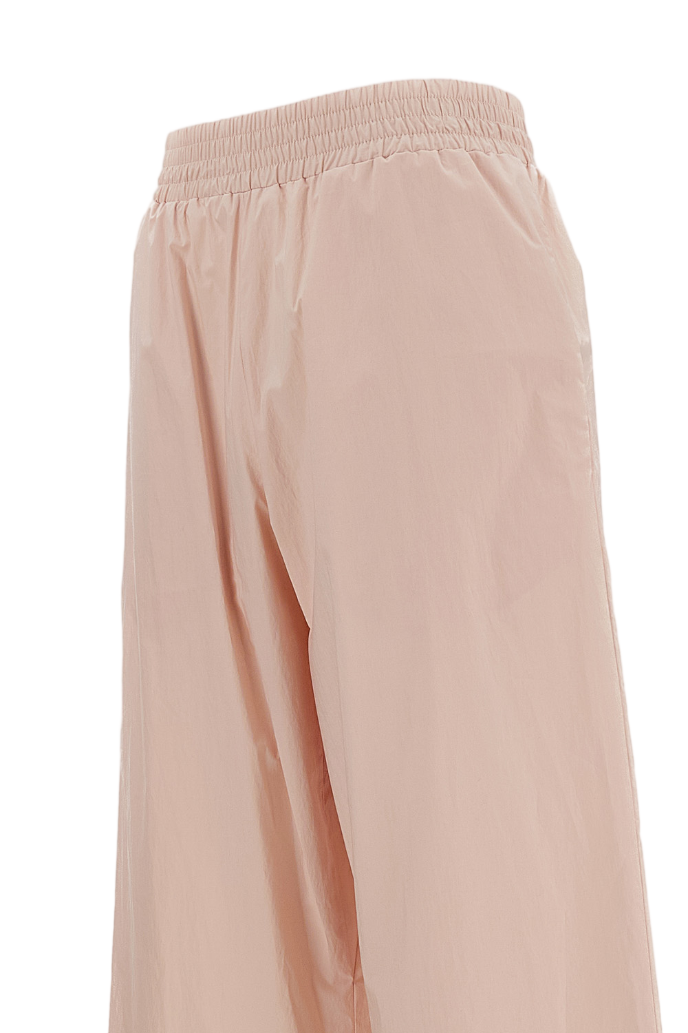 Wide Cotton Trousers with Adjustable Snap Hem