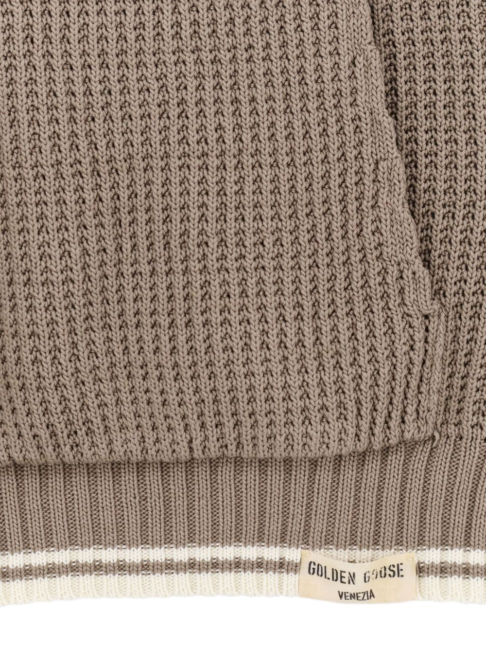 Silk and Nylon Knit Crew Neck Sweater