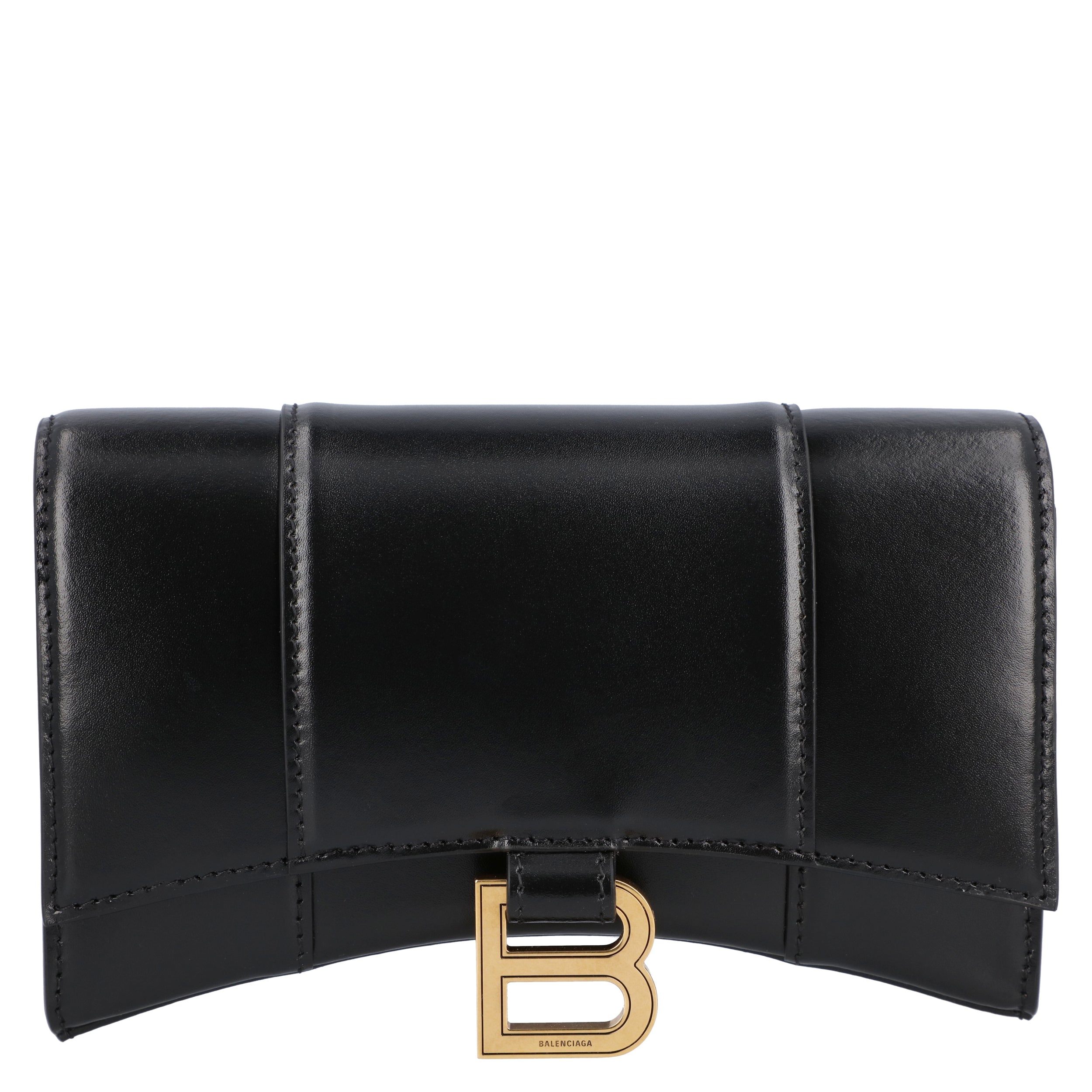 Hourglass Wallet On Chain Box In Black