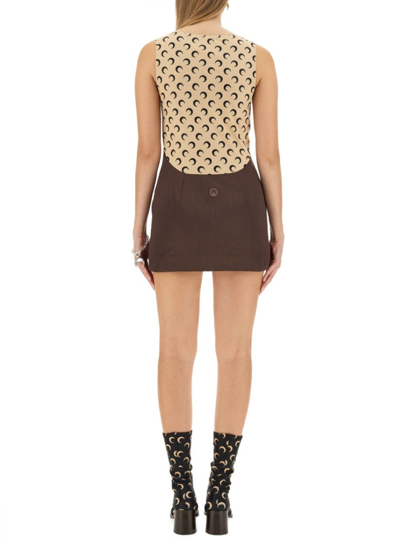 Slim Fit Mini Dress With Contrasting Back Design