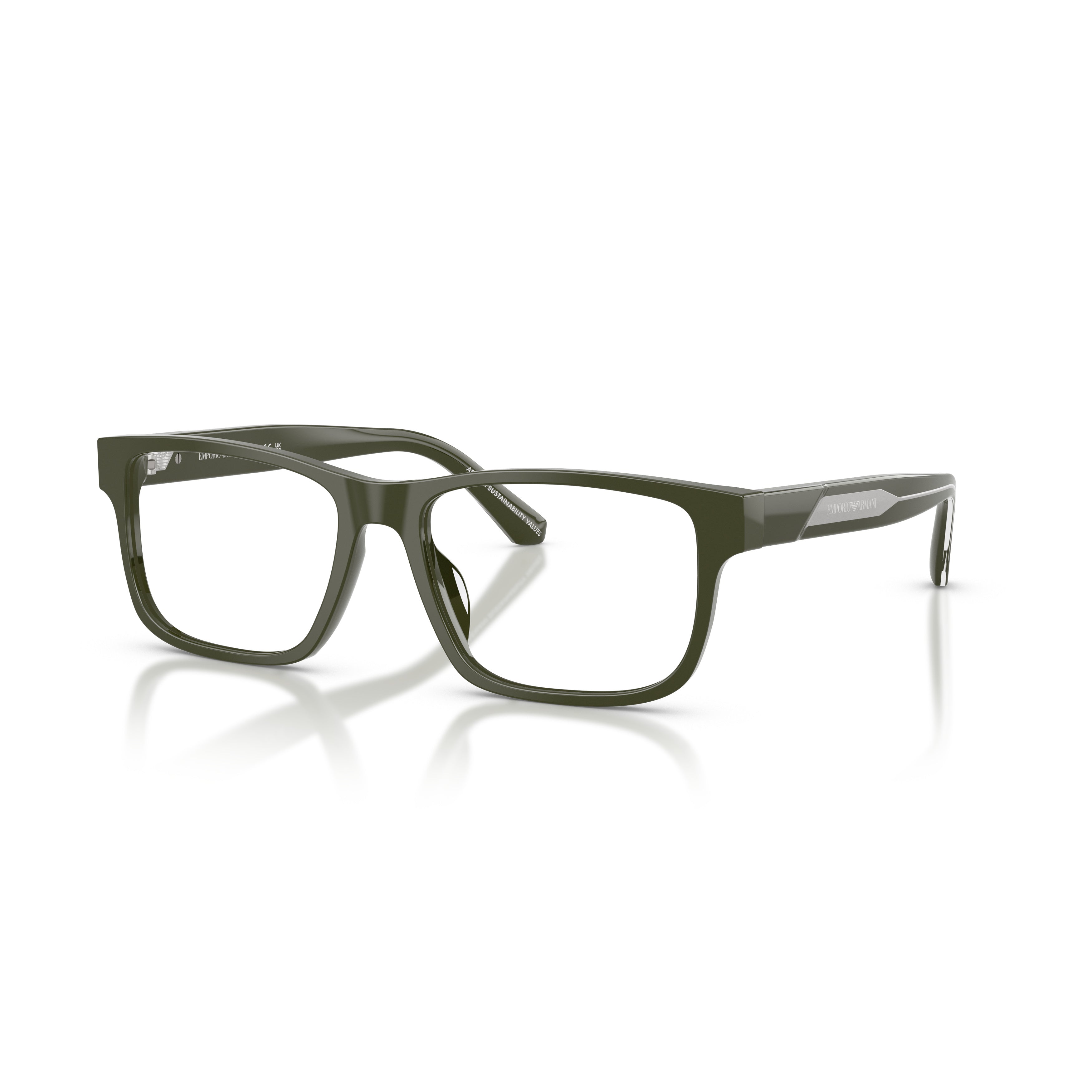 0ea3265u Rectangular Acetate Eyeglasses with Metallic Accents