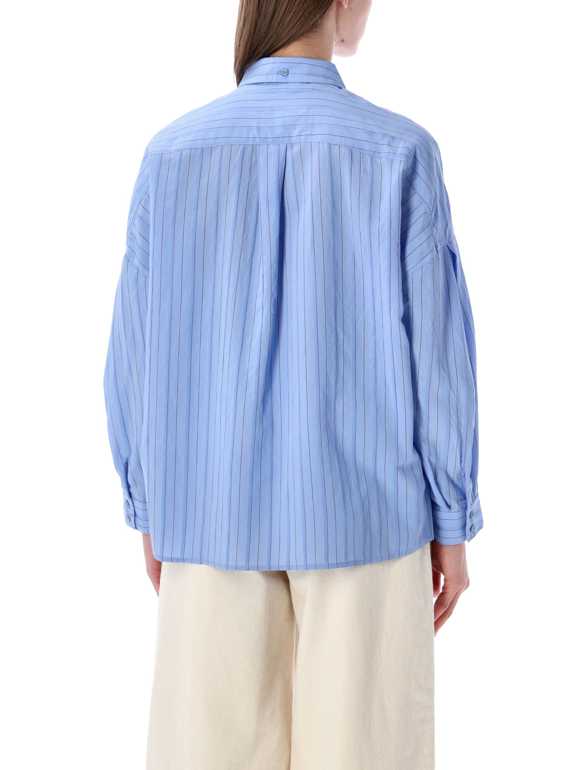 Dazik Pleated Stripe Lyocell Shirt