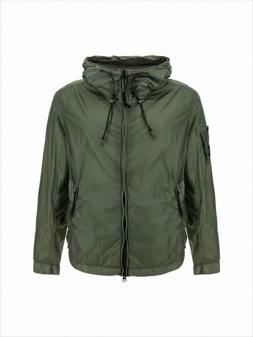 Hooded Padded Jacket With Adjustable Drawstrings And Lens Detail