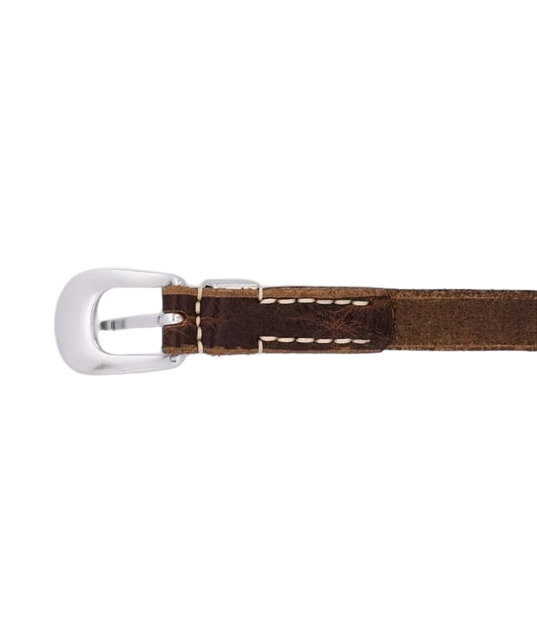 Calf Leather Regular Belt with Polished Silver Buckle