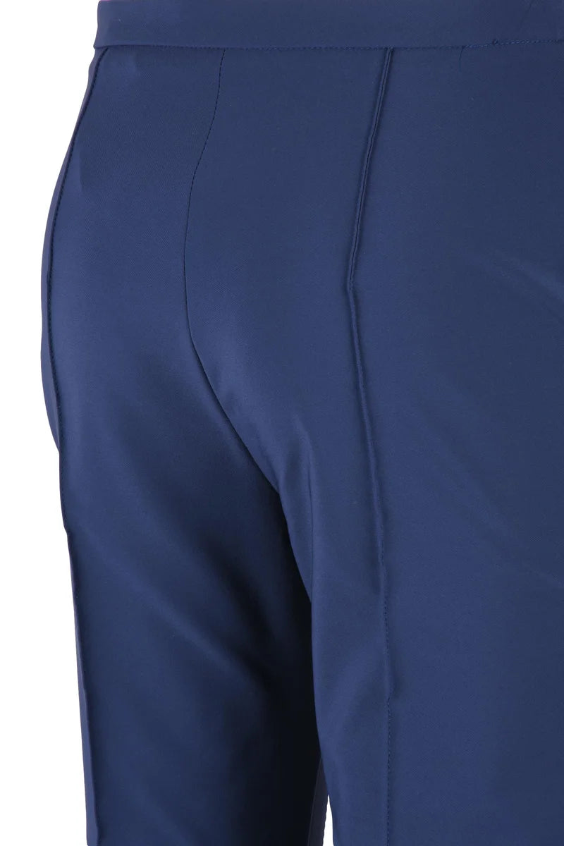 Mid-Rise Blue Leggings with High-Stretch Fabric