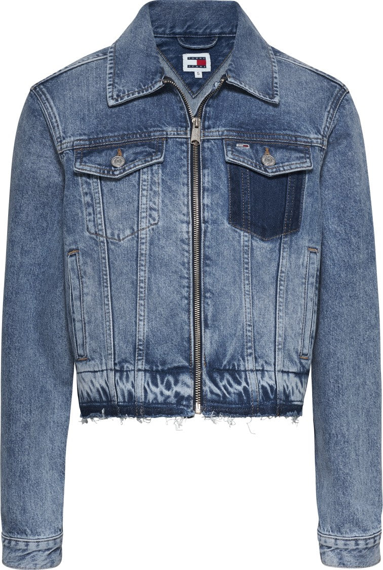 Cropped Slim Fit Denim Jacket