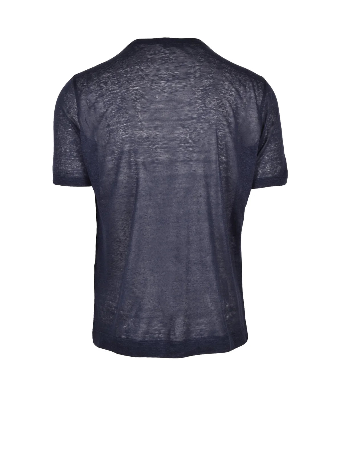 Relaxed Fit Blue Linen T-Shirt