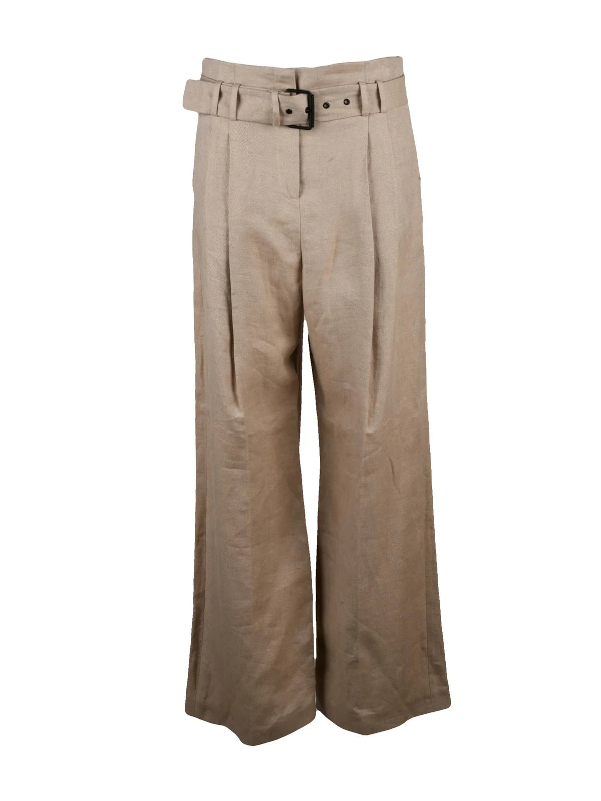 Eleventy High Waist Linen Pants - Beige
