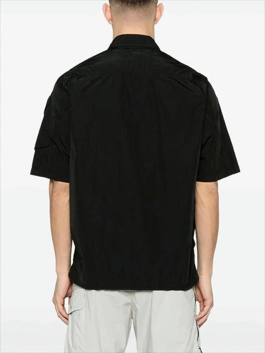 Boxy Short-Sleeve Jacket with Button-Up Front