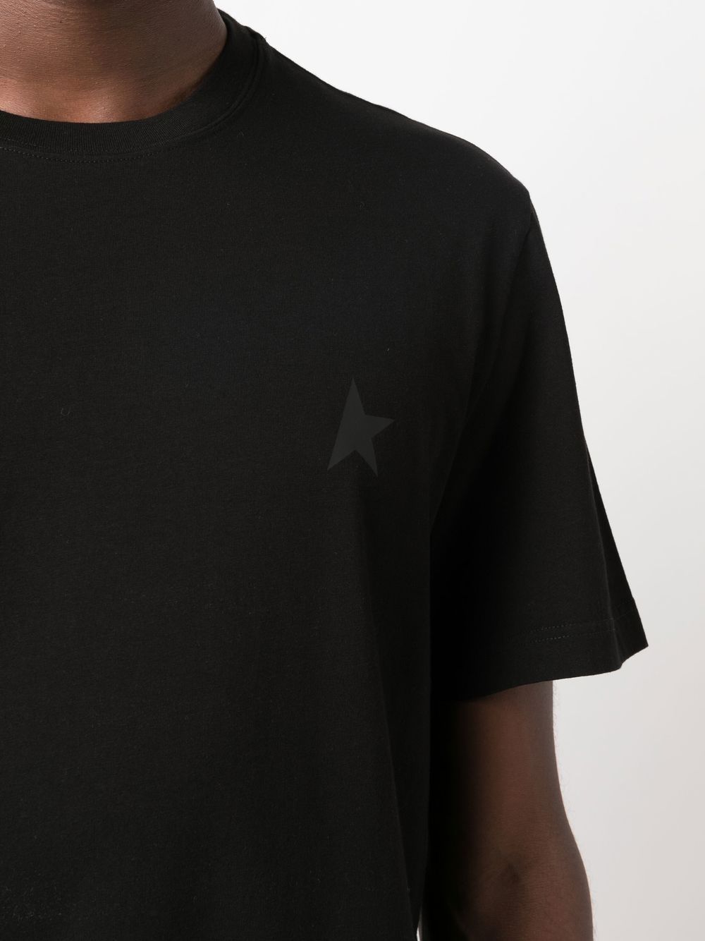 Black Short-Sleeve T-Shirt with Star Emblem